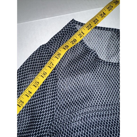 Banana Republic Sheer Blue Printed Peasant Top Size Medium Mm61 - Picture 12 of 12